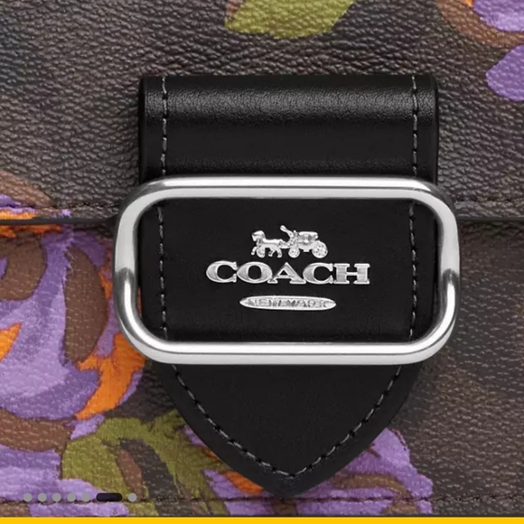 New! 🆕 Silver/Brown/Iris Multi Morgan Crossbody In Signature Canvas With - Picture 6 of 7